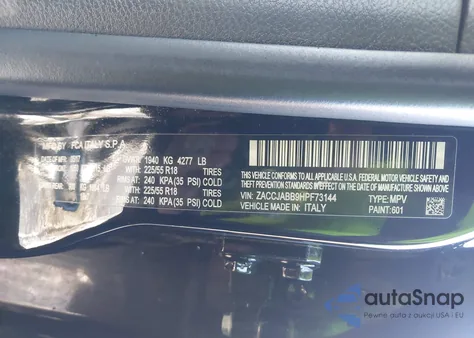 2017 Jeep Renegade Altitude Fwd z USA, uszkodzony, nr VIN ZACCJABB9HPF73144